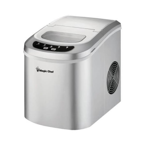 Magic Chef Brand - New Model MCIM22SV 27 lb. Capacity Portable Ice Maker (Silver) Bullet Ice Cubes