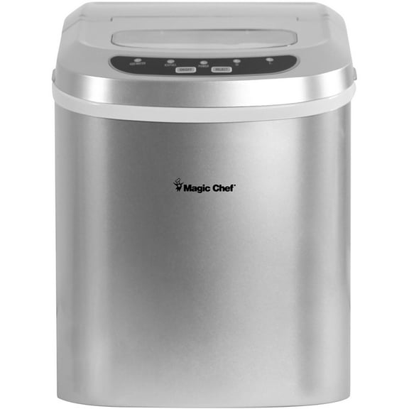 Magic Chef Brand - New Model MCIM22SV 27 lb. Capacity Portable Ice Maker (Silver) Bullet Ice Cubes