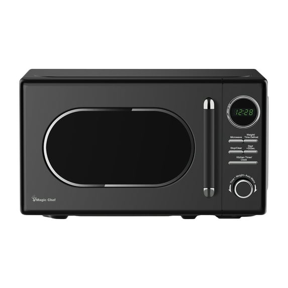 Magic Chef MC77CMB 0.7-cu. ft. 700-Watt Retro Countertop Microwave, Black