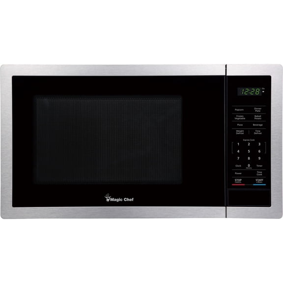 Magic Chef 0.9-Cu. Ft. 900-Watt Countertop Digital Touch Microwave, Silver