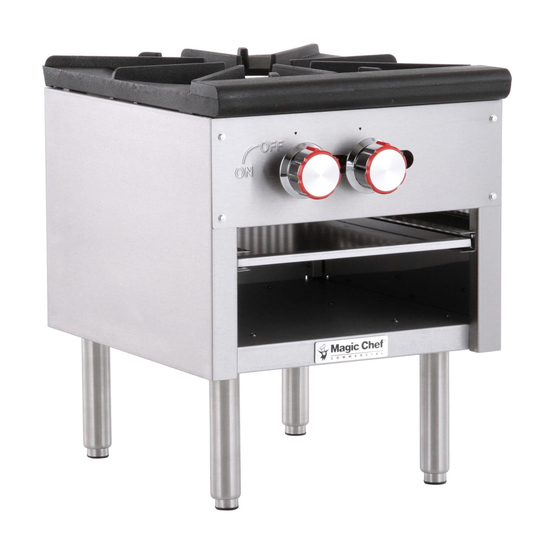 Magic Chef Commercial Commercial Countertop Single Stock Pot Gas Cooktop in Stainless Steel