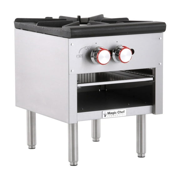 Magic Chef Commercial Commercial Countertop Single Stock Pot Gas Cooktop in Stainless Steel