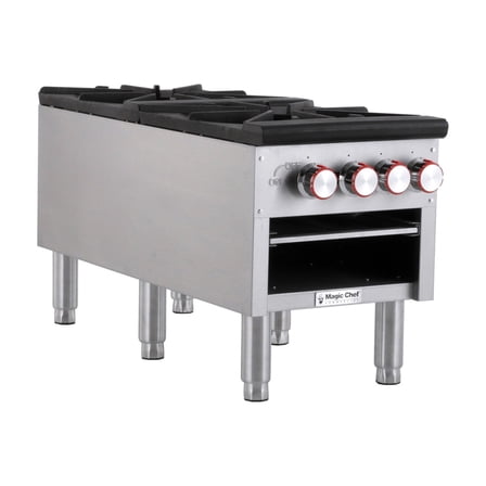 Magic Chef Commercial Commercial Double Stock Pot Countertop Gas Cooktop in Stainless Steel