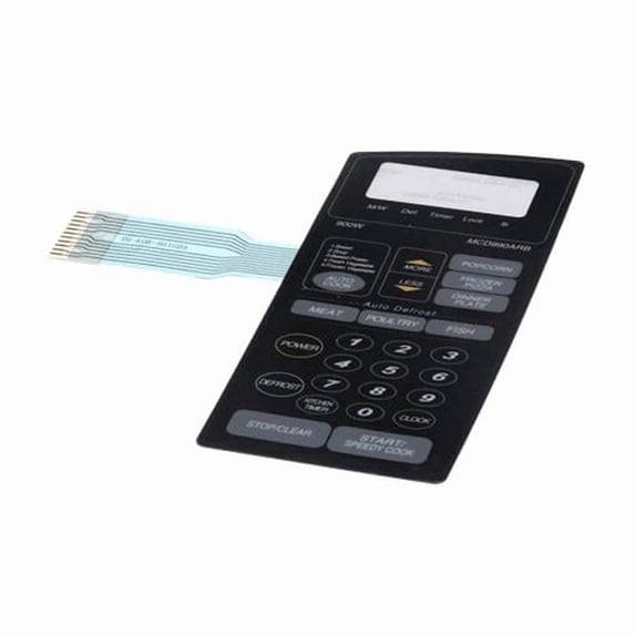 Magic Chef 3518521000 Membrane Switch & Control Overlay - Black, Ribbon Cable, MCD990ARB