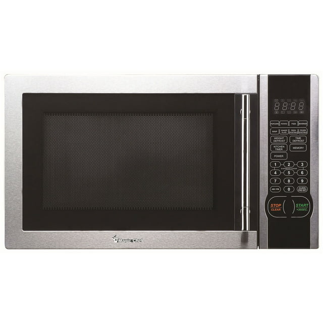 Magic Chef New1.1- Cu. ft. 1000W Countertop Microwave Oven with Stylish Door Handle, Stainless Steel