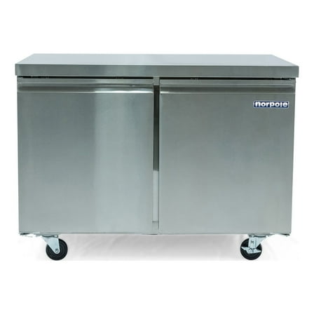Norpole 2-Door 12 cu. ft. Commercial Under Counter Upright Freezer in Stainless Steel in Stainless Steel