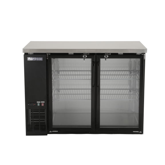 Norpole 12 cu. ft. 2-Door Under Bar Commercial Specialty Refrigerator in Black in Black