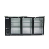 Norpole 72 in. 20 cu. ft. 3-Door Under Bar Refrigerator in. Black in Black