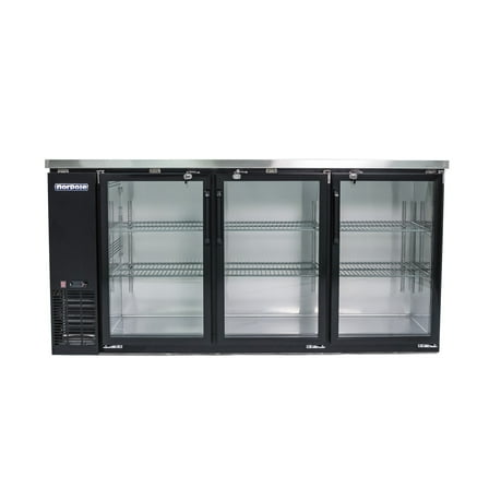 Norpole 72 in. 20 cu. ft. 3-Door Under Bar Refrigerator in. Black in Black