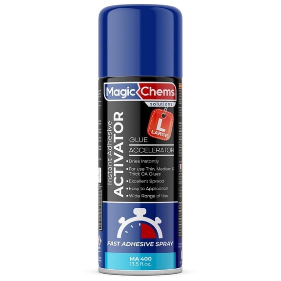 Magic Chems CA Glue Accelerator Spray (16.9 fl oz), Cyanoacrylate Super Glue Accelerator Spray, Adhesive Activator, CA Glue Activator (1 Pack)