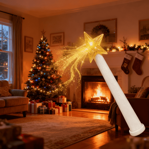 Magic Christmas Wand, Light Controller, Christmas Tree Decorations, Glowing Star, Christmas Tree Remote Control , Interactive Holiday Christmas Tree Wand Remote Control | White