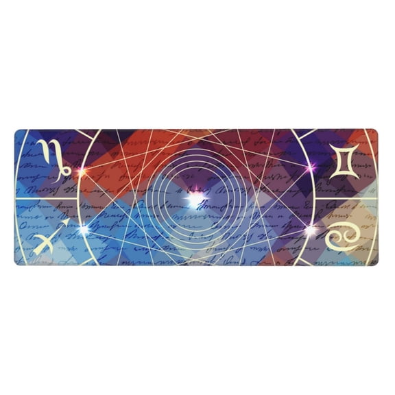 Magic Circle With Zodiacs Sign Mouse Pad Extended Large Gaming Mousepad Non-Slip Rubber Big Keyboard Desk Mat 31.5 X 11.8 Inch