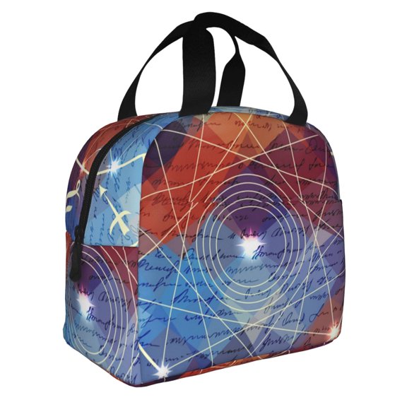 Magic Circle With Zodiacs Sign Reusable Lunch Bag Insulated Meal Tote Box Thermal Cooler Handbag Food Container For Work Travel Picnic