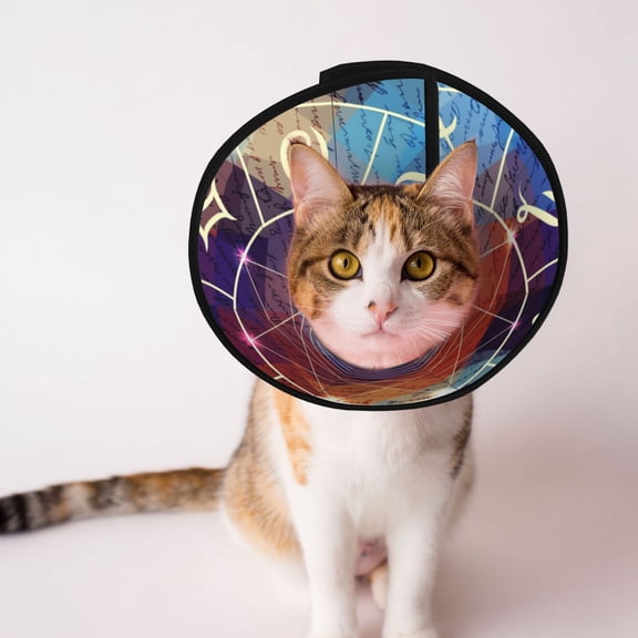Magic Circle With Zodiacs Sign Soft Pet Recovery Collar for Cats Small Dogs, Protective Elizabeth Collar for Post-Surgery, Anti-Lick & Anti-Scratch