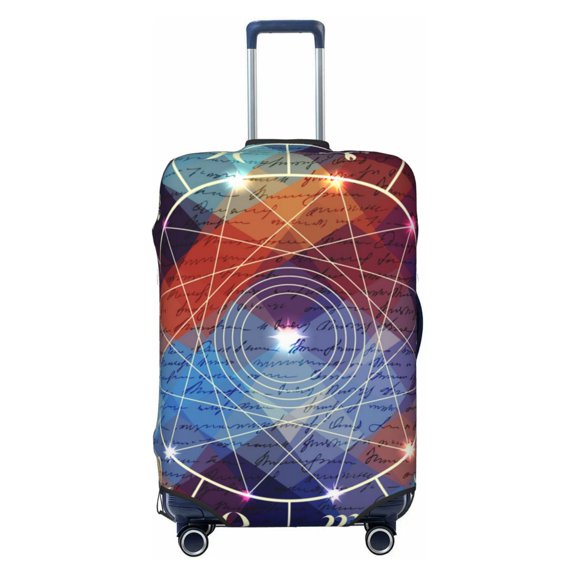 Magic Circle With Zodiacs Sign Travel Luggage Cover Suitcase Protector Fit for 18-21 Inch Baggage