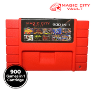 Magic City Vault 900 in 1 Cartridge For SNES Super Nintendo 16Bit Game Console - Red
