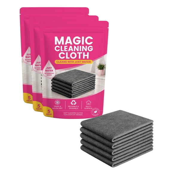 Magic Cleaning Cloth 15Pcs, Thick Microfiber Streak Free For Glass & Kitchen, Works With Water For Glass Kitchen Stainless Steel Car