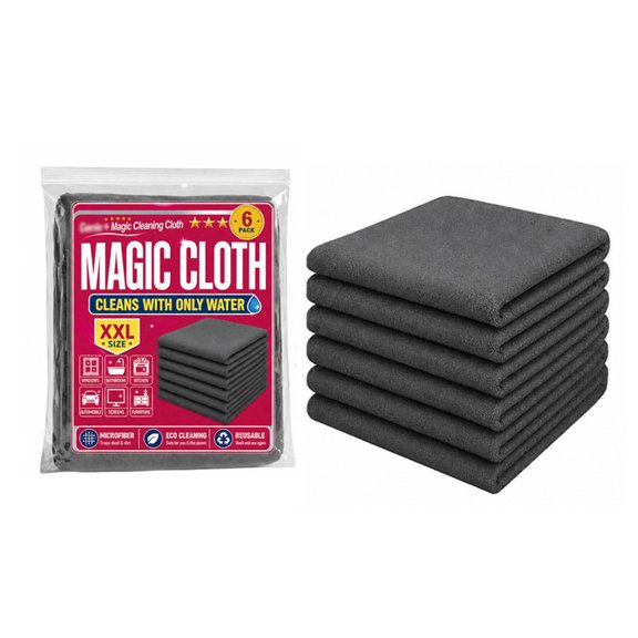 Magic Cleaning Cloth, Magic Cloth,Microfiber Cleaning Cloths, magic Cloths for Windows & Glass,Lint Free Reusable Cleaning Rags for Windows, Cars, Mirrors, Glass & Stainless Steel(6 PCS)