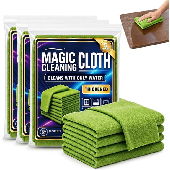 Magic Cleaning Cloth, Magic Cloths for Windows & Glass, 16x12Inch (15) | LintFree StreakFree Reusable Thick Microfiber Magic Cloth for Windows, Mirrors, Stainless Steel, Kitchen, Cars & Screens