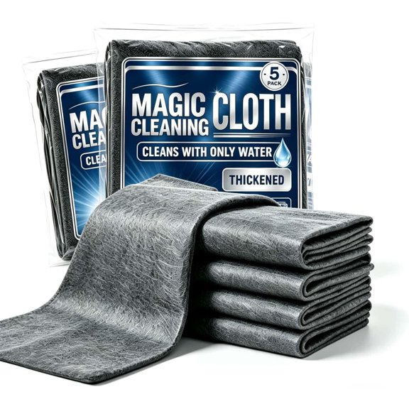 Magic Cleaning Cloth, Microfiber Cleaning Cloths | Lint Free Streak Free Reusable Cleaning Rags for Windows, Mirrors, Stainless Steel, Kitchen, Cars & Screens(10 Pack,XXL )