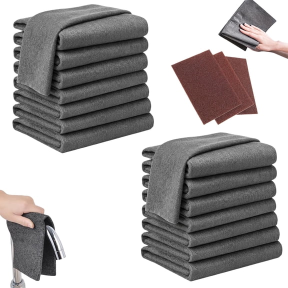 Magic Cleaning Cloth, Thickened Microfiber Cleaning Cloths 11.8x15.7 Inch, Reusable Lint Free Streak Free for Stainless Steel, Kitchen, Glass, Car Windows