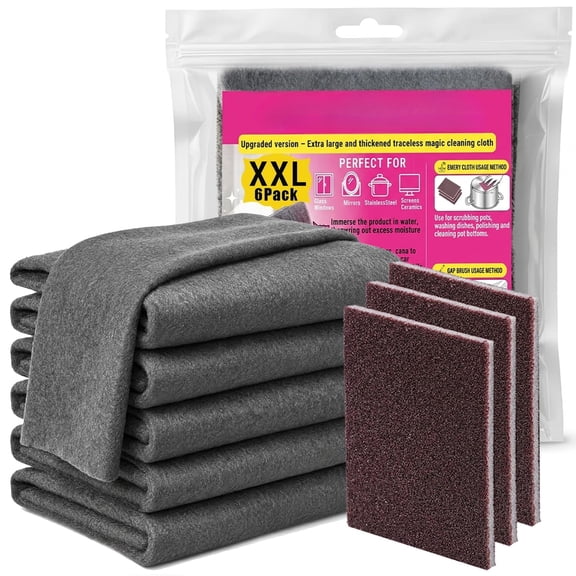 Magic Cleaning Cloths, Reusable, Thickened, for Kitchen, Glass, and Car Windows, Lint-Free Wipes
