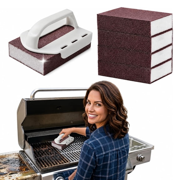 Magic Cleaning Sponges for Pots and Pans, Rust Remover & Descaling Eraser, Carbide Cleaning Pads for BBQ Grill, Stove