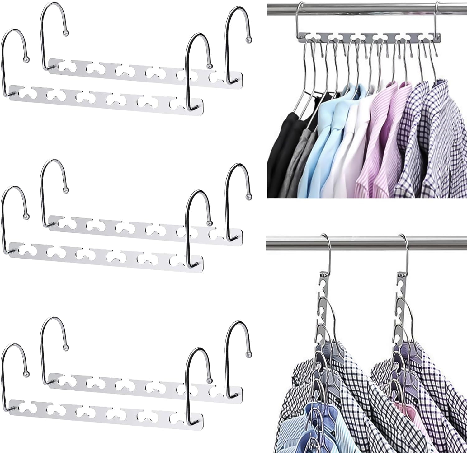 Magic Clothes Hangers Pack of 6 Smart Closet Saver \u2013 HeavyDuty
