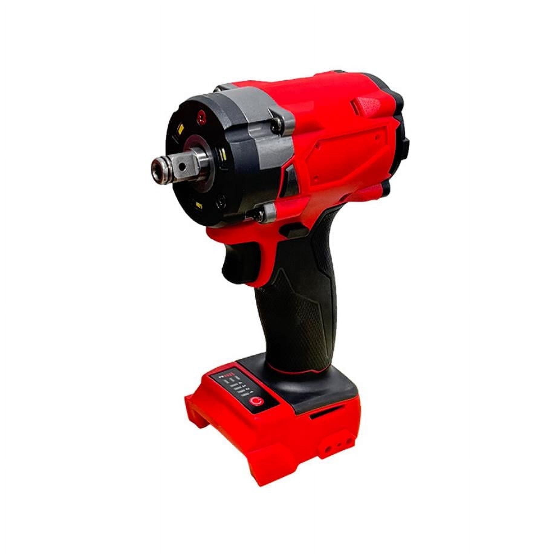 Magic Co M18 18V High Torque 1/2" Impact Wrench (Milwaukee Compatible) - 450+ ft-lbs, Brushless Motor, Red & Black, for Automotive, Construction & DIY
