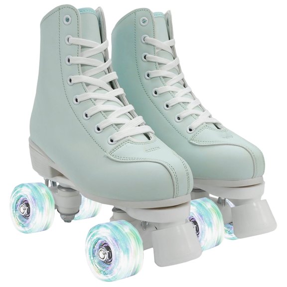 Magic Co. Roller Skates - Fashionable Quad Skates for Men, Women, Girls & Boys - Perfect for Derby, Rink & Street Skating, Green