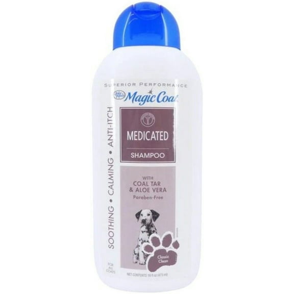Magic Coat Medicated Shampoo with Coal Tar and Aloe Vera Classic Clean [Dog, Shampoos Medicated] 16 oz
