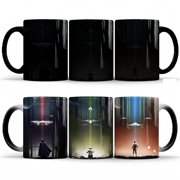 Magic Color Changing Ceramic Coffee Mug, 11oz Heat Sensitive Star Sci-Fi Themed Wars Cup, Hot Water Activated Novelty Mug for Fans & Daily Use
