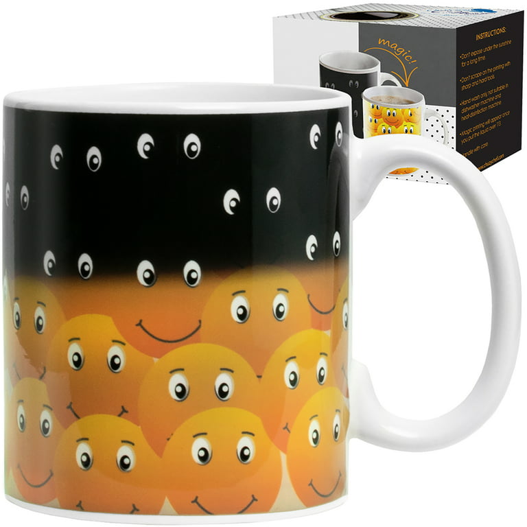 Magic Travel Mug, Amazing New Heat Sensitive Color Changing Stainless  Steel Coffee Mug , Good Unique Gift Idea, Funny Smiley Thermos