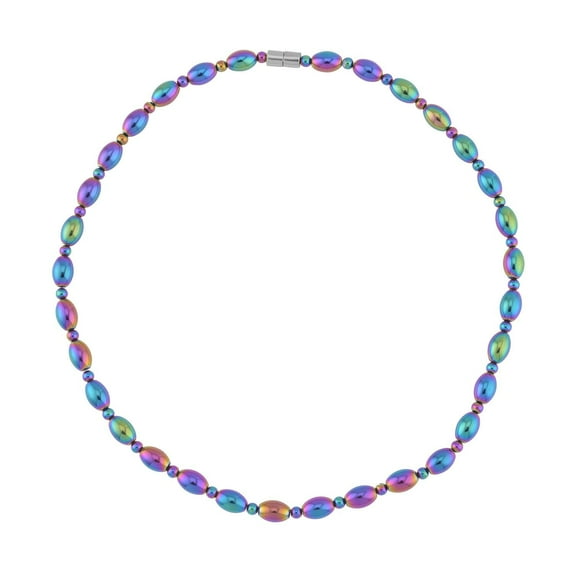 Magic Color Hematite  Beads Silvertone Beaded Necklace with Magnetic Clasp for Women Jewelry Birthday Gifts for Women Size 20" Ct 267.73 Birthday Gifts