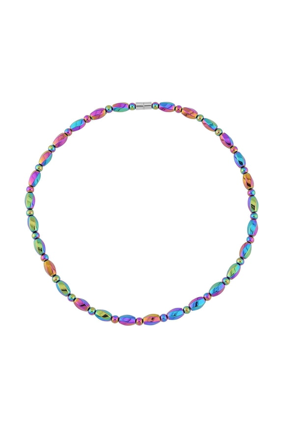 Magic Color Hematite Silvertone Beaded Necklace with Magnetic Clasp for Women Jewelry Birthday for Women Size 20" Ct 289.05 Birthday Christmas Gifts