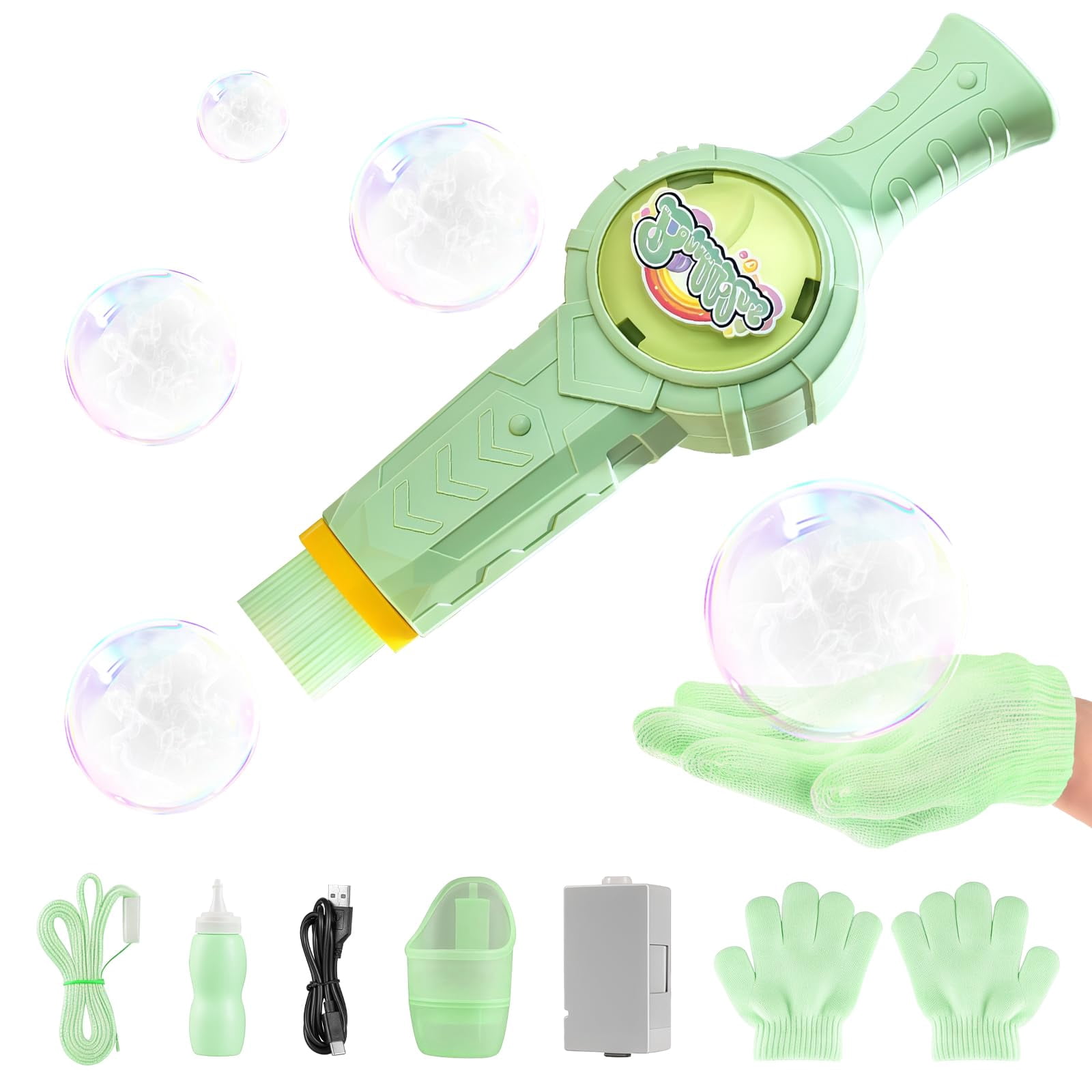 Magic Colorful Smoke Bubble Machine, Elastic Smoke Bubble Machine, Rechargeable Automatic Smoke Bubble Maker, Colorful Lights & Music