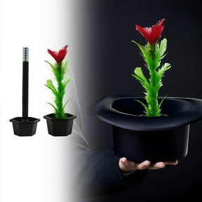 Magic Conjuring, Complete Set Wand Empty Pot Flower, Fake Flower Vanishing Trick, Easy Conjuring Trick Party Entertainment, Lightweight Magic Set, for Performance Party Stage Magic Conjuring