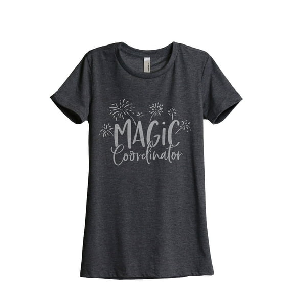 Magic Coordinator Women's Fashion Relaxed T-Shirt Tee Charcoal Grey Large