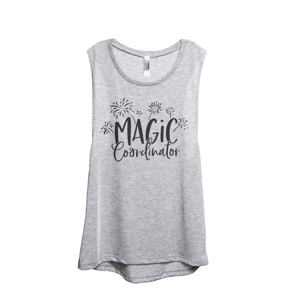Magic Coordinator Women's Fashion Sleeveless Muscle Workout Yoga Tank Top Sport Grey X-Large