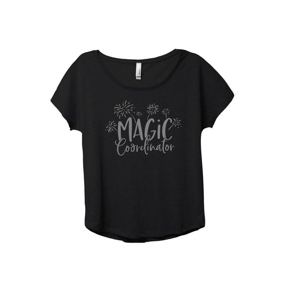 Magic Coordinator Women's Fashion Slouchy Dolman T-Shirt Tee Heather Black 2X-Large