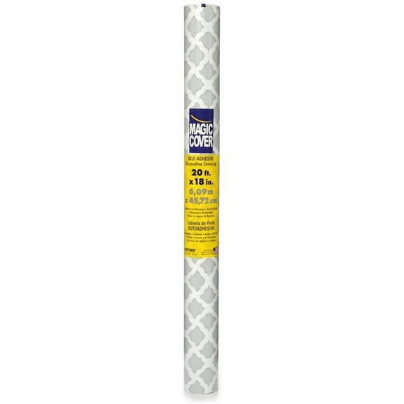 Magic Cover 20F-18599-06 20 ft. x 18 in. Self-Adhesive Decorative Covering, Talisman Glacier Gray