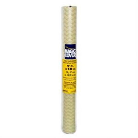 Magic Cover 6029393 9 ft. x 18 in. Natural Box Braid Self-Adhesive Shelf & Drawer Liner