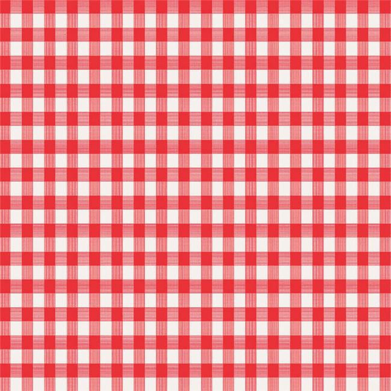 Red and White Checkered Vinyl Disposable Tablecloth 54 in.
