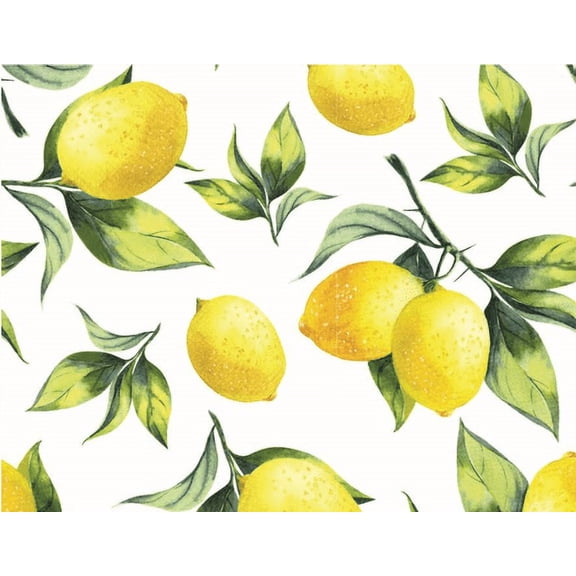 Magic Cover Rolled 54 Inch Vinyl Flannel Back - Lemons, by the yard