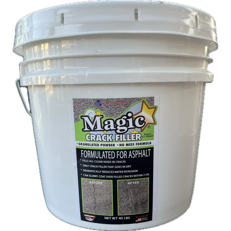 Magic Crack Filler, Asphalt Crack Filler, 40 lb Bucket, Easy DIY