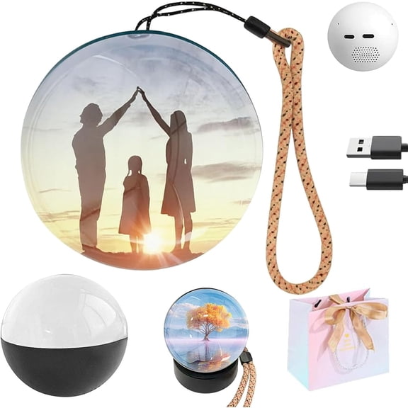 Magic Crystal Ball Christmas Ornament, Core Memories Memory Orb, WiFi Crystal Ball Video Player, 2.7" Memory Orb Custom Video Sphere Uploadable Videos & Photos (Black,PC 1 Standard)