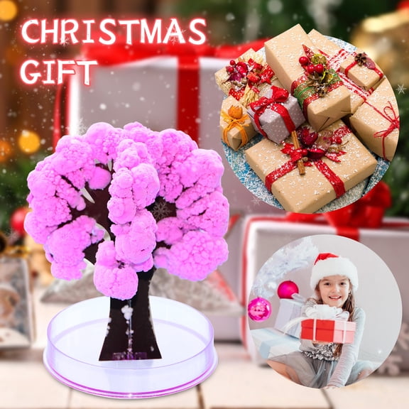 Magic Crystal Growing Christmas Tree, STEM Science Kit for Kids Holiday Activity, 3.7x5.5 Inch, 1PC
