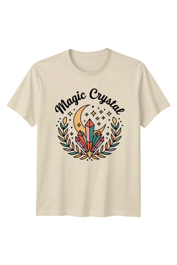 Magic Crystal Moon Boho Celestial T-Shirt All Size S-5XL