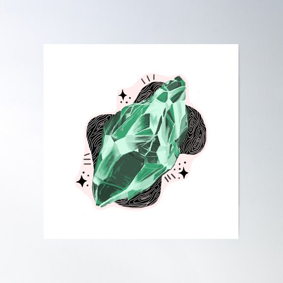 Magic Crystal Poster Wall Art, Modern Wall Decor For Living Room Bedroom, 16x16 UNFRAMED