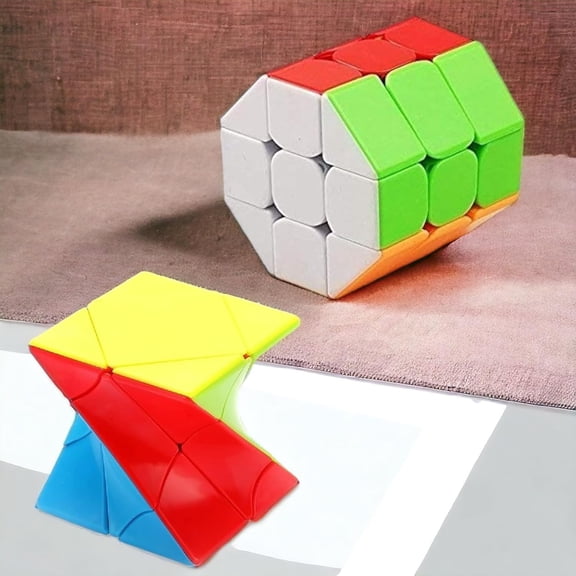 Magic Cube Set Combo of 3x3 Barrel Cube & 3x3 Twist Cube High Speed Magic Cube (2 Pieces) - The Ultimate Puzzle Set for Fun and Learning